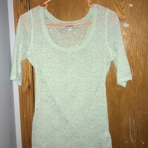 Pale Green Lace Top from Express